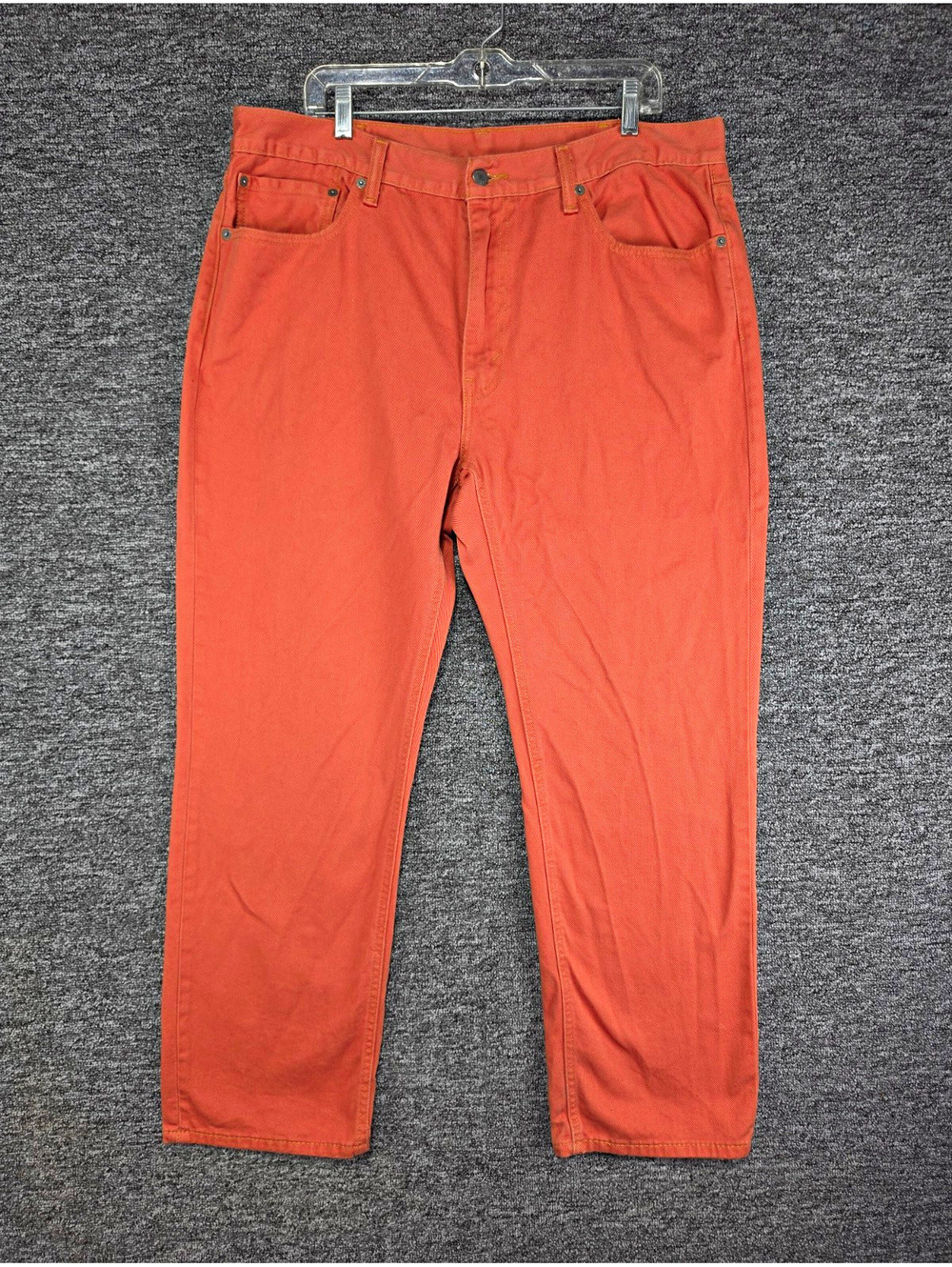 Levi's 541 Unisex Straight Mid Rise Orange Denim Jeans Zip Button 5-Pocket